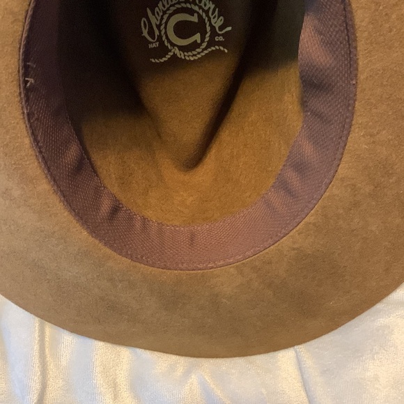 Charlie 1 horse hat co. Size LRG acorn brown  felt tan highway western like new - Picture 11 of 11